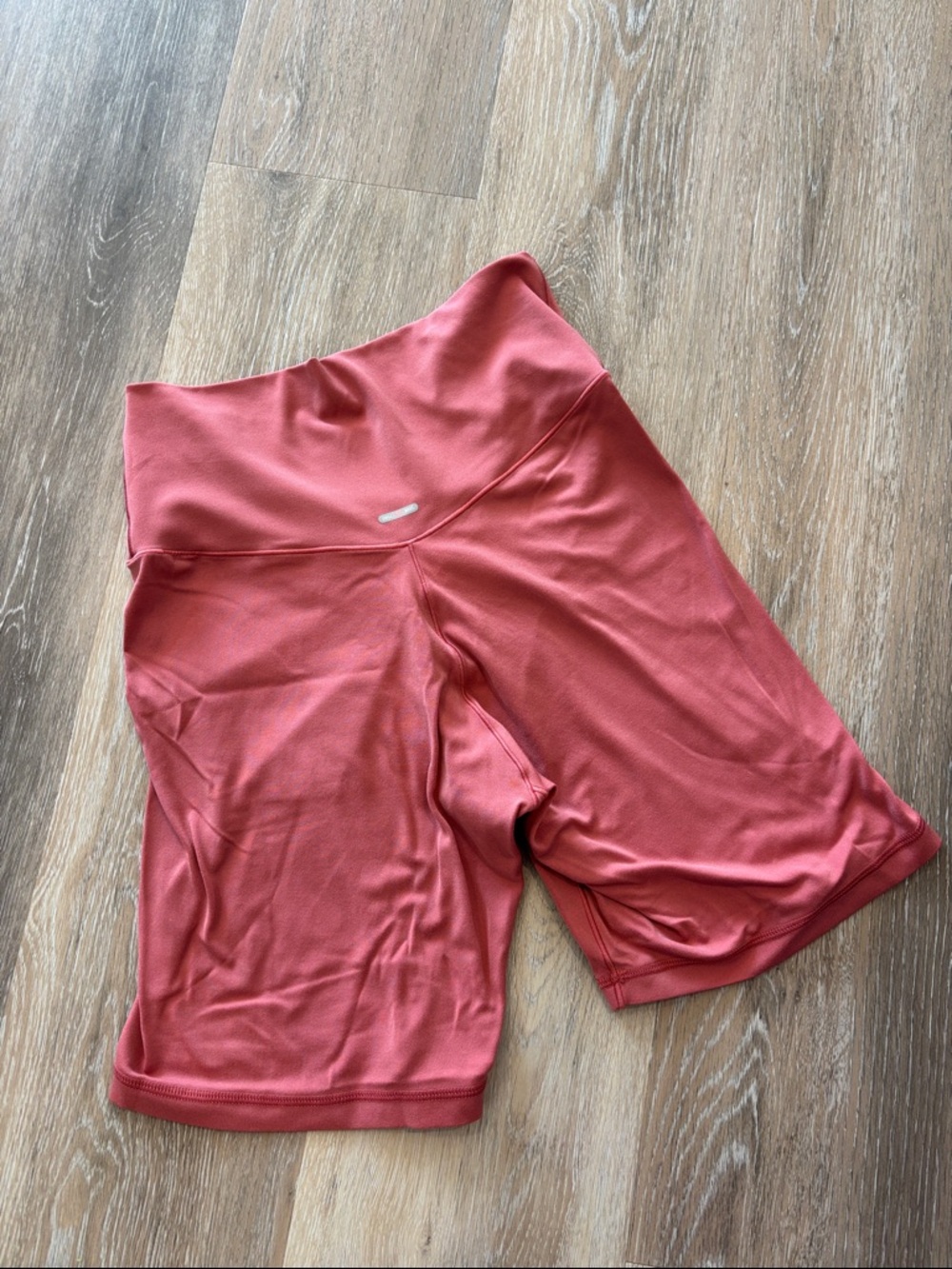 High-Waisted Crossover Women’s Active Bike Shorts — Dusty Rose Stretchy